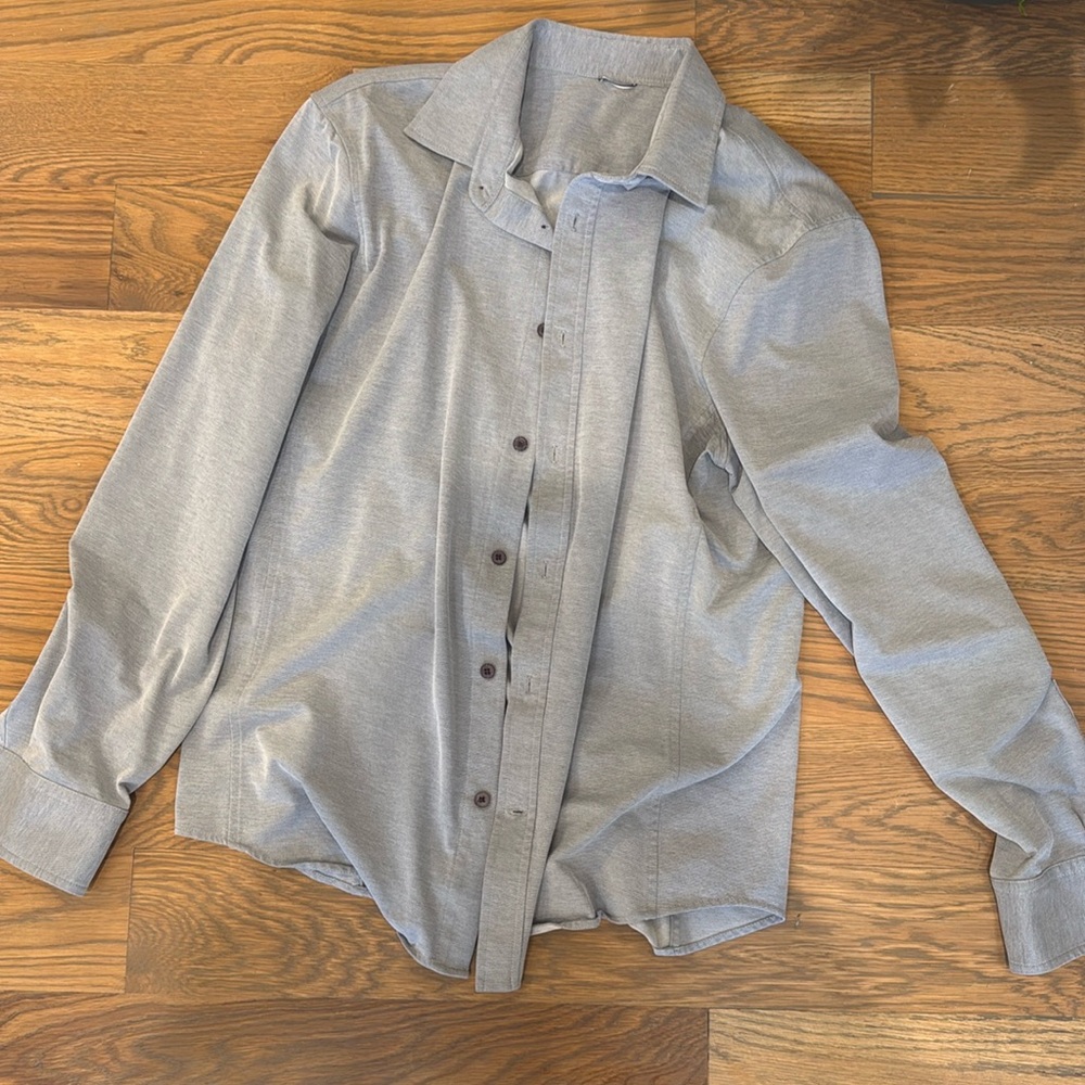 Kit and Ace Court Stretch Button Down Chambray Medium